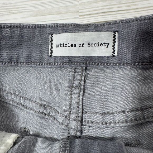 ARTICLES OF SOCIETY LONDON HIGH RISE CROP DODGEVILLE PANTS JEANS 26 GRAY - Picture 11 of 14